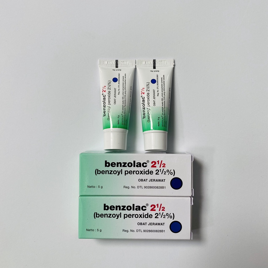 Benzolac 2.5% - 5% (5-10g) kem chấm mụn, 2.5 - 5% Benzoyl Peroxide, giảm sạch Mụn ngay