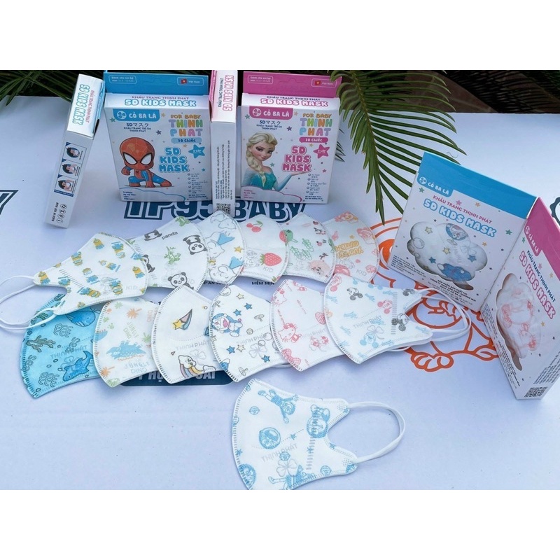 Hộp 10Cái Khẩu Trang 5D cho bé 2-5 Tuổi