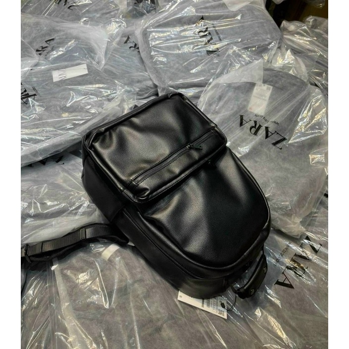 TNS - Balô form vuông siêu hottrend ZR backpack-chất da mềm cao cấp-màu đen classic