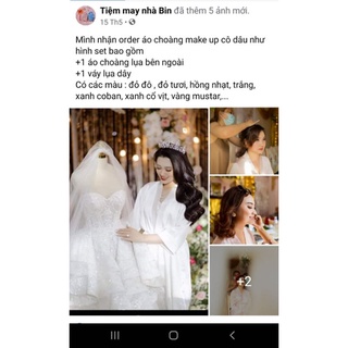 Áo choàng makup cô dâu