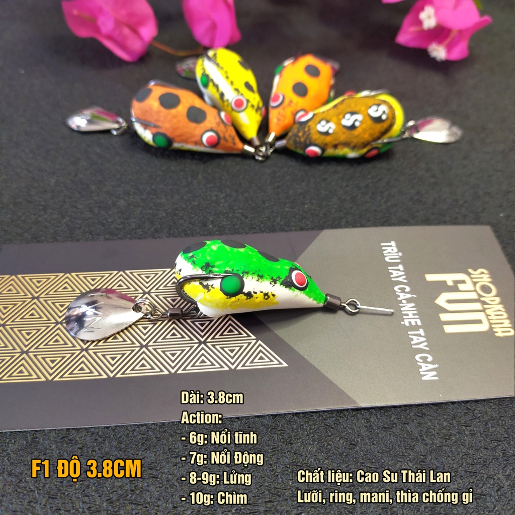Mồi câu nhái hơi F1 độ, phiên bản giới hạn, dài 3.8cm, nguyên liệu nhập khẩu Thái Lan