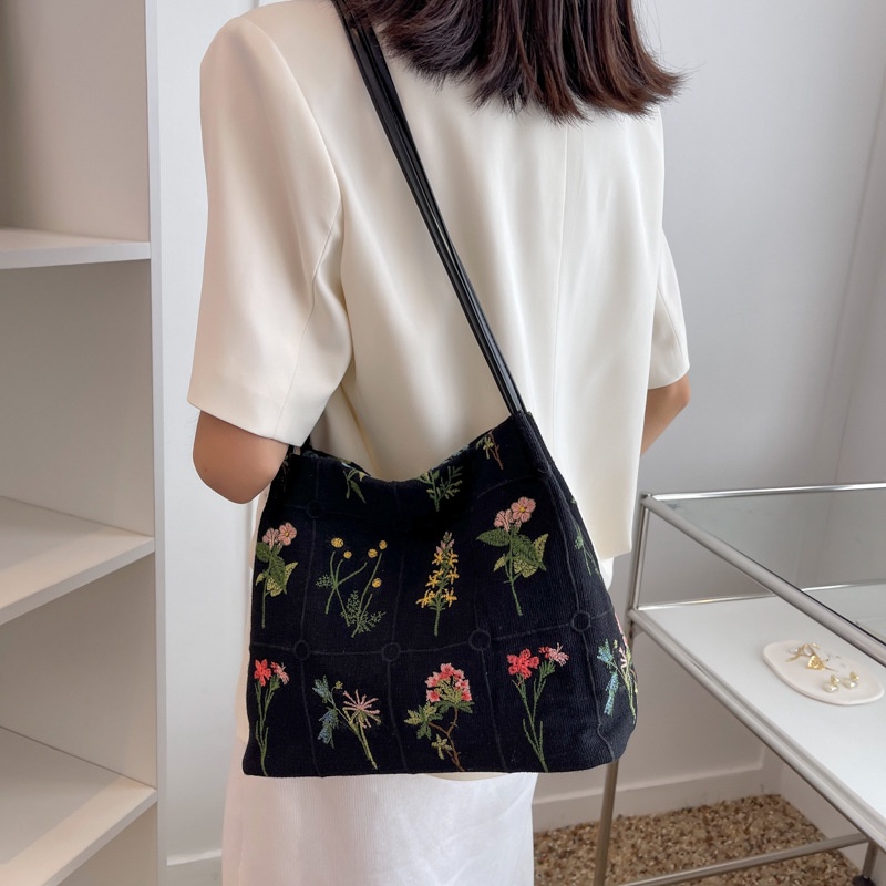 Túi Xách canvas Cỡ Lớn Thêu Họa Tiết Thời Trang Mùa Hè Cho Nữ 2022