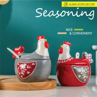 [Có sẵn] Gà mái đựng gia vị bột canh/ muối/ tiêu/ ớt phong cách bắc âu dễ thương xinh xắn