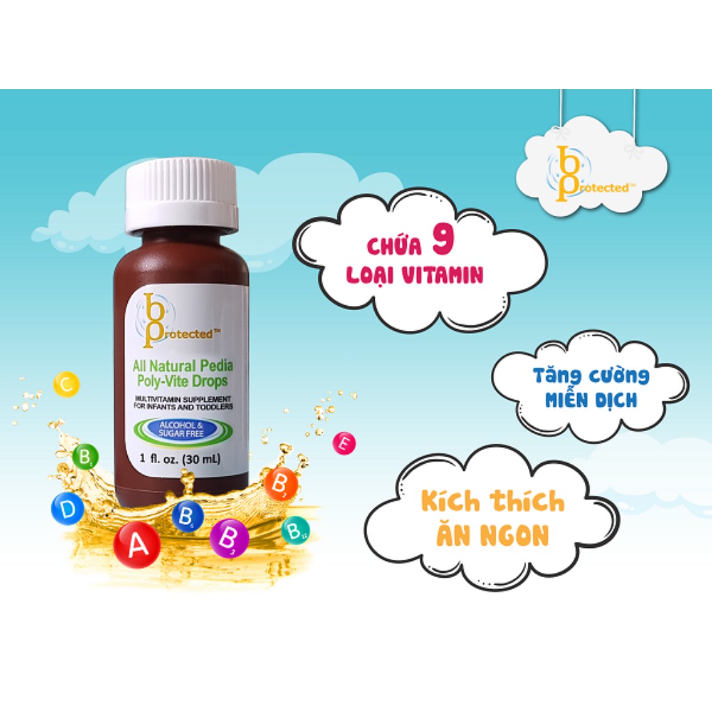 Siro Uống PEDIA POLY - VITE DROPS Bổ Sung Vitamin Và Khoáng Chất, Giúp Ăn Ngon Tiêu Hóa Tốt Cho Trẻ Dưới 4 Tuổi 30ml/Lọ