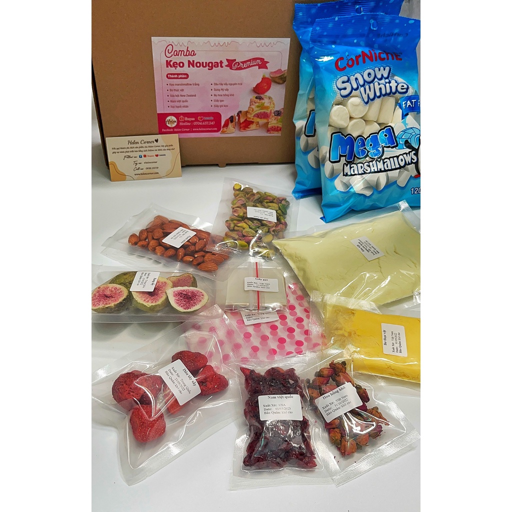 Nguyên Liệu Làm Kẹo Nougat (Kẹo Hạt, Trái Cây Dinh Dưỡng) THƯỢNG HẠNG