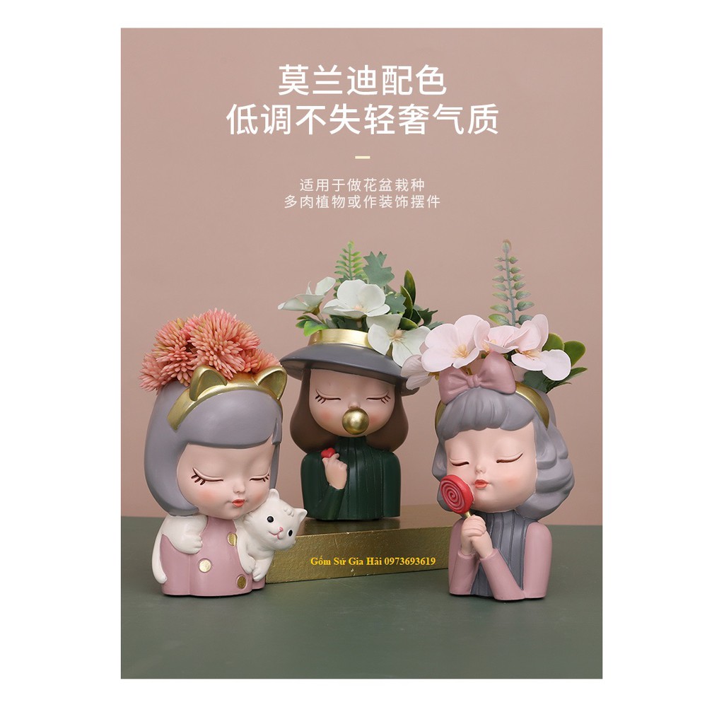 Chậu hoa cá tính sáng tạo dễ thương cô gái Bắc Âu