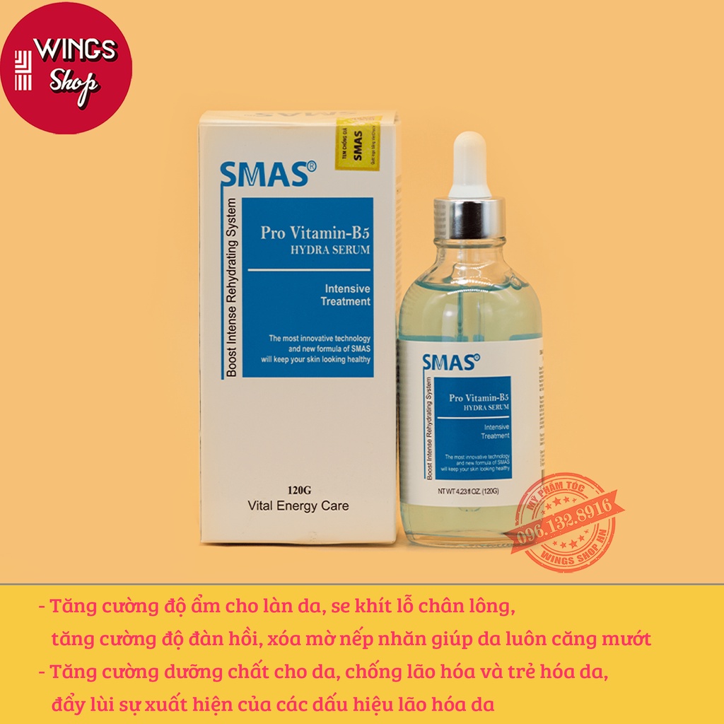 Serum Cấp Ẩm, Phục Hồi Và Làm Sáng Da Smas Pro Vitamin - B5 Hydra 120G | Wings Shop