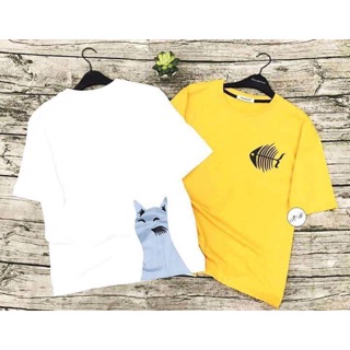 Áo đôi xương cá from rộng kute
