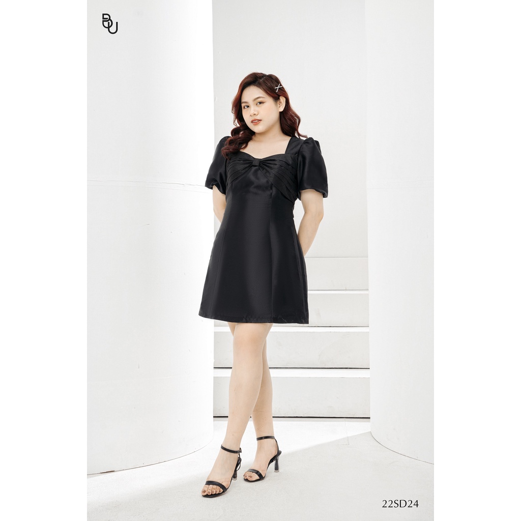 Đầm nơ ngực tay đèn lồng BIGSIZE  - 22SD24 -