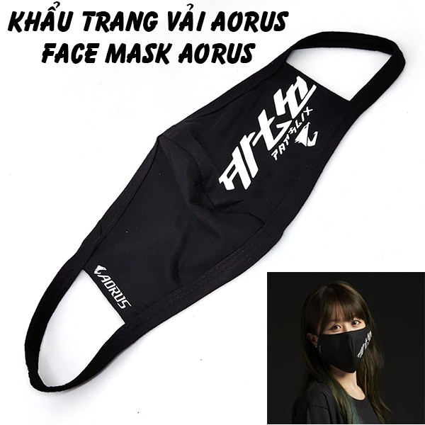 Khẩu Trang Vải Đen Aorus Gaming Cloth Masks Phù Hợp Cho Game Thủ Thời Trang Mẫu 2 | BigBuy360 - bigbuy360.vn