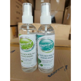 Nước rửa tay sát khuẩn hapicare chai 100ml - nước rửa tay dạng xịt mini hương trà xanh