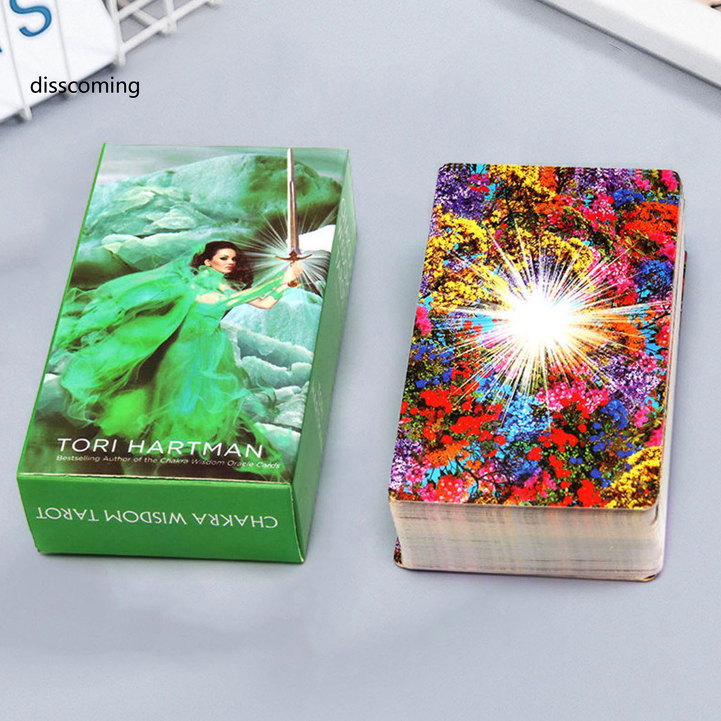 YZ_78Pcs/Set Table Card Game Beautiful Print Predicate PDF Guidebook The Chakra Wisdom Tarot for Gift