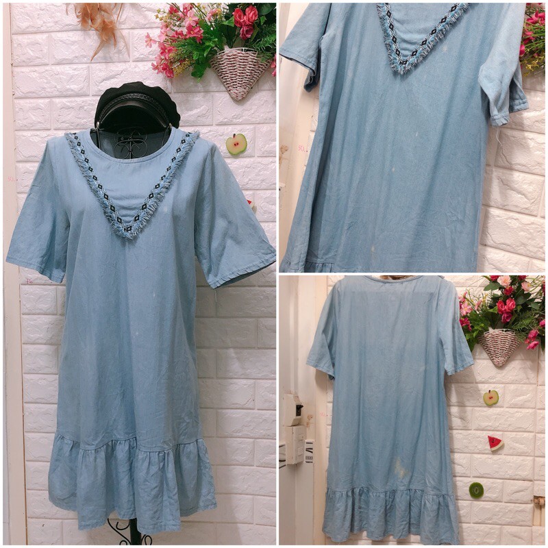 Đầm denim xinh giá rẻ dưới 60 kg