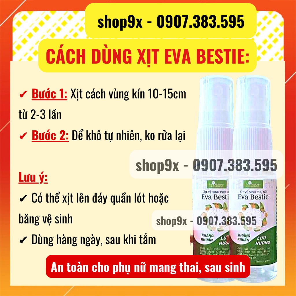 Xịt Khử Mùi Vùng Kín Eva Bestie - Kháng Khuẩn Lưu Hương Quyến Rũ I'm Nature 10ml