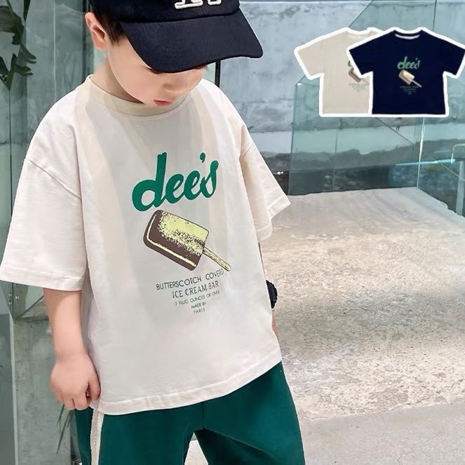 Áo Thun 100% Cotton Tay Ngắn Phong Cách Thời Trang Hàn Nhật Mới Mùa Hè 2022 Cho Bé Trai