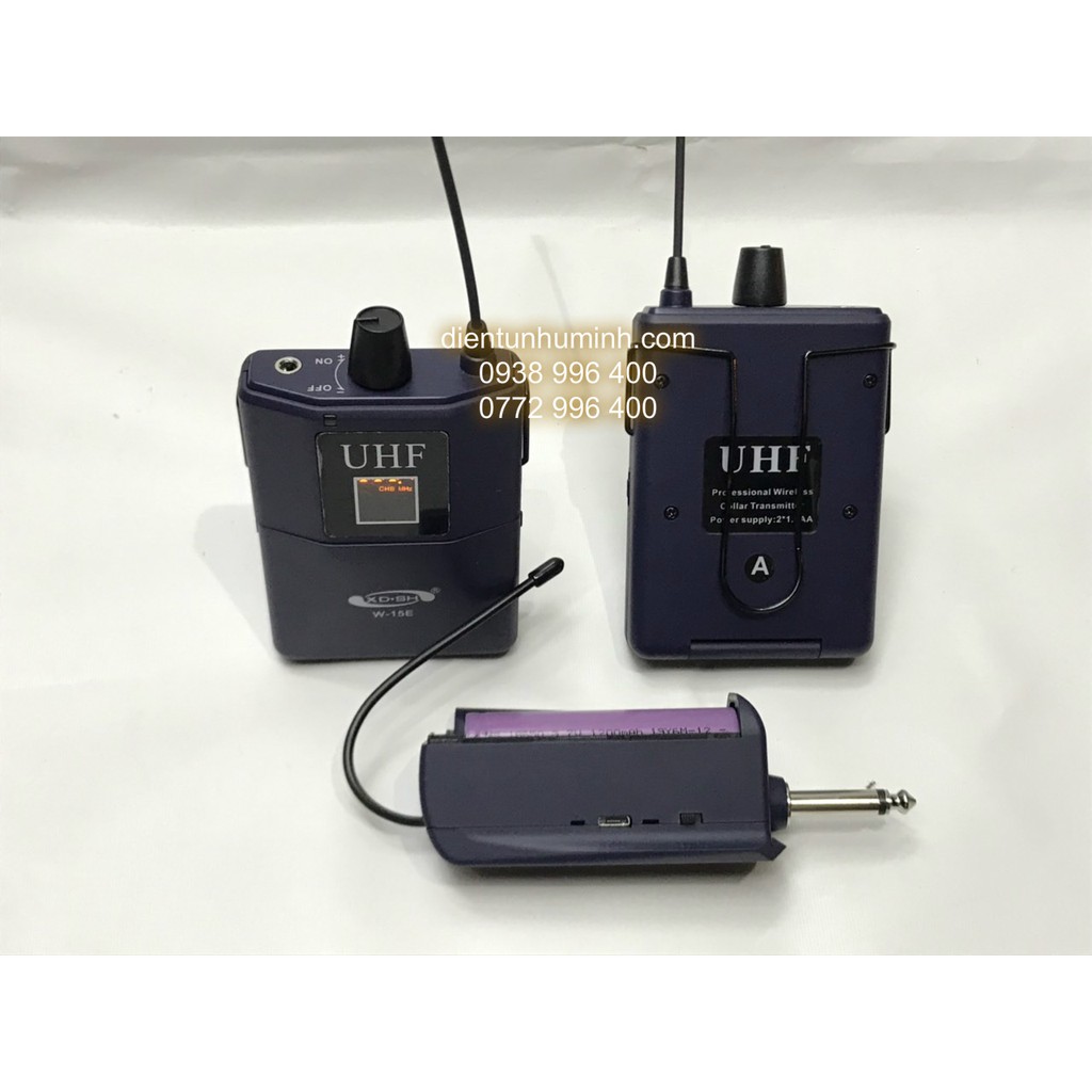 Bộ Micro không dây 2 người Đeo tai XD-SH UHF W-15E UHF tần số cao