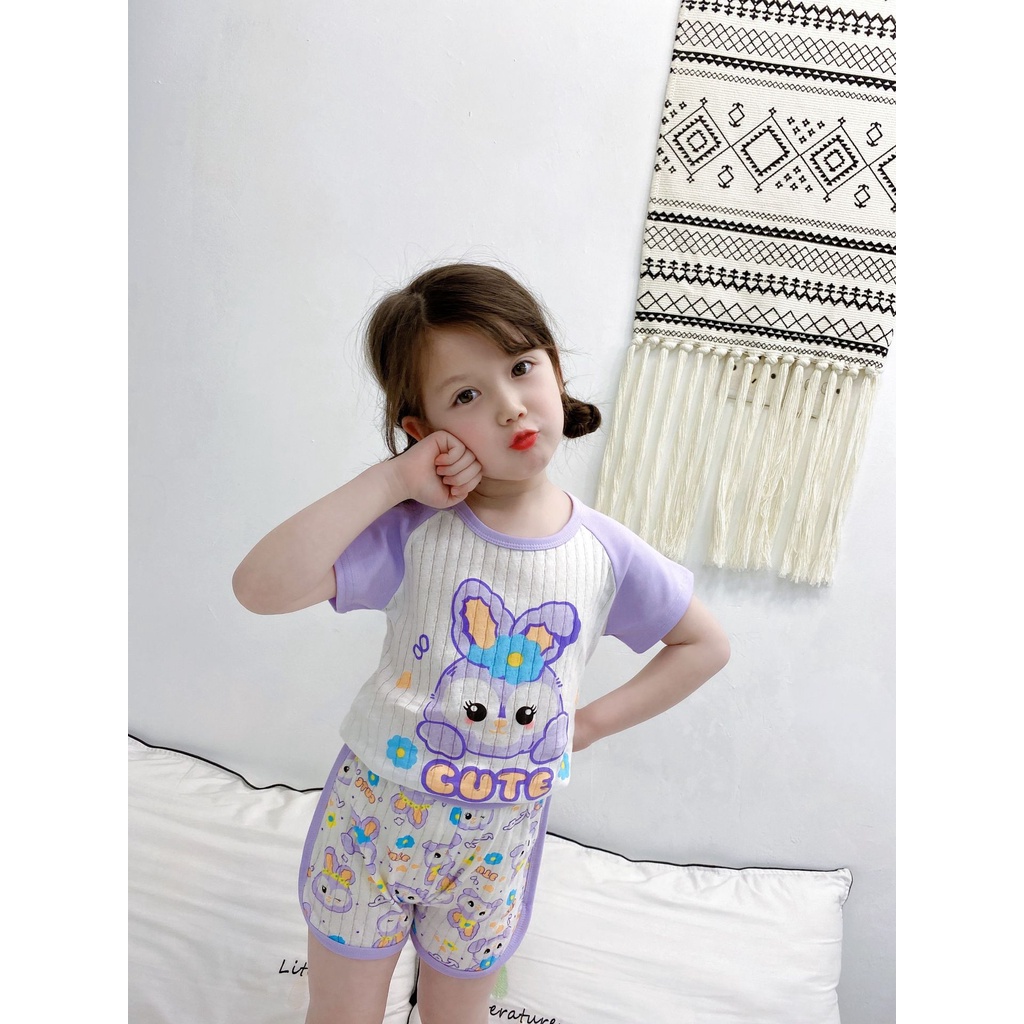 Bộ Đồ Ngủ Vải Cotton Thoáng Khí Tay Ngắn Dễ Thương Cho Bé 2022