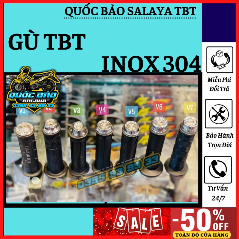 SALAYA TBT Gù inox 304 kèm ắc nhôm đóng ghi đông nhiều mẫu lắp mọi dòng xe trên thị trường