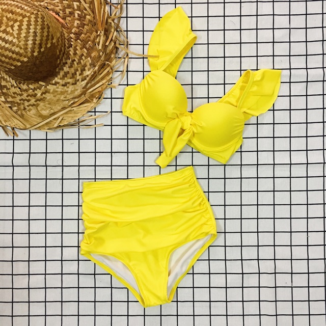 Bikini lưng cao, áo tay bèo cánh tiên xinh xắn
