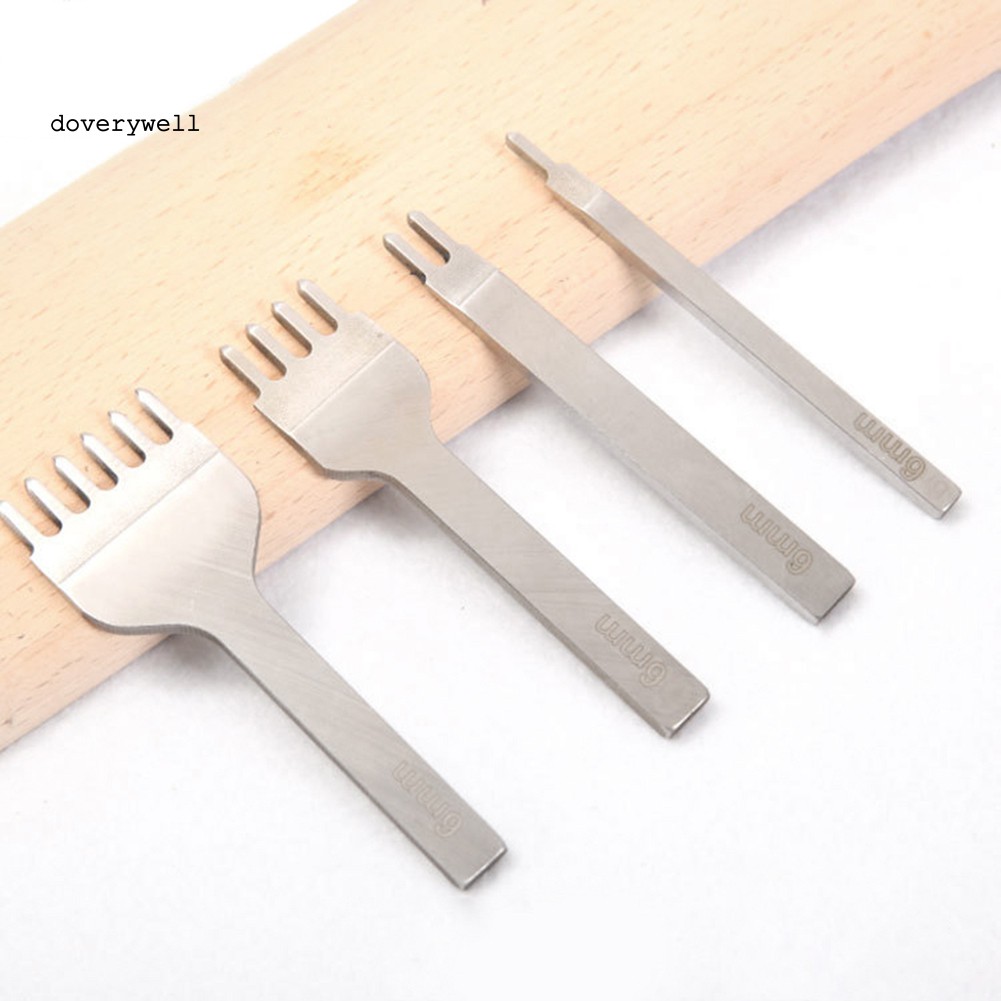 Set 4 Dụng Cụ Đục Lỗ Làm Đồ Da Thủ Công 3 / 4 / 5 / 6mm 1 /2 / 4 / 6 Lỗ Chuyên Dụng Chất Lượng Cao
