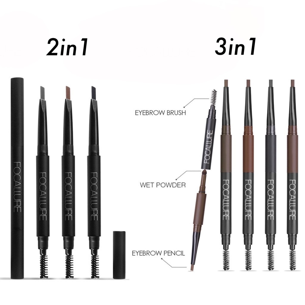 (hàng Mới Về) Bút Chì Kẻ Lông Mày Tự Động Không Thấm Nước 2 Trong 1 Focallure Fa18 / Fa64