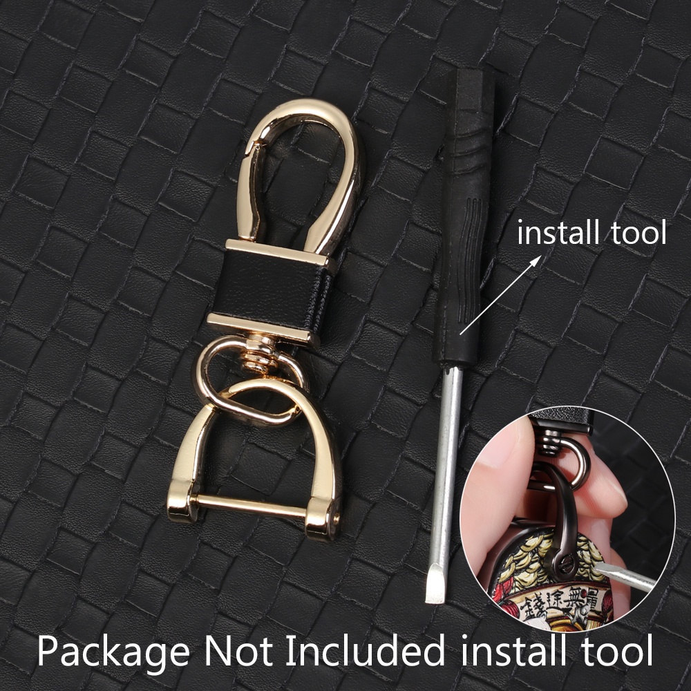 Móc chìa khóa xoay 360 độ bằng da chống thất lạc tiện dụng