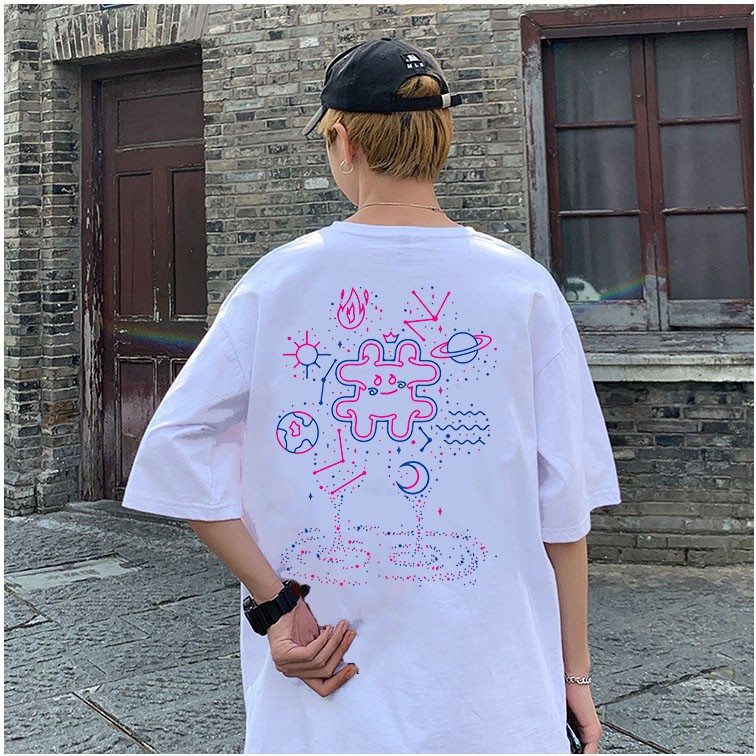 Áo thun 8YO GALAXY - Trắng Áo From rộng Nan Nữ ulzzang Unisex BN Fashion - Thời Trang Unisex