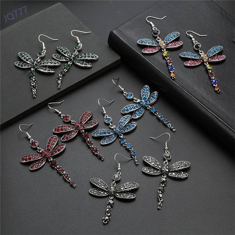 Khuyên Tai Hình Chuồn Chuồn Đính Đá 5 Màu