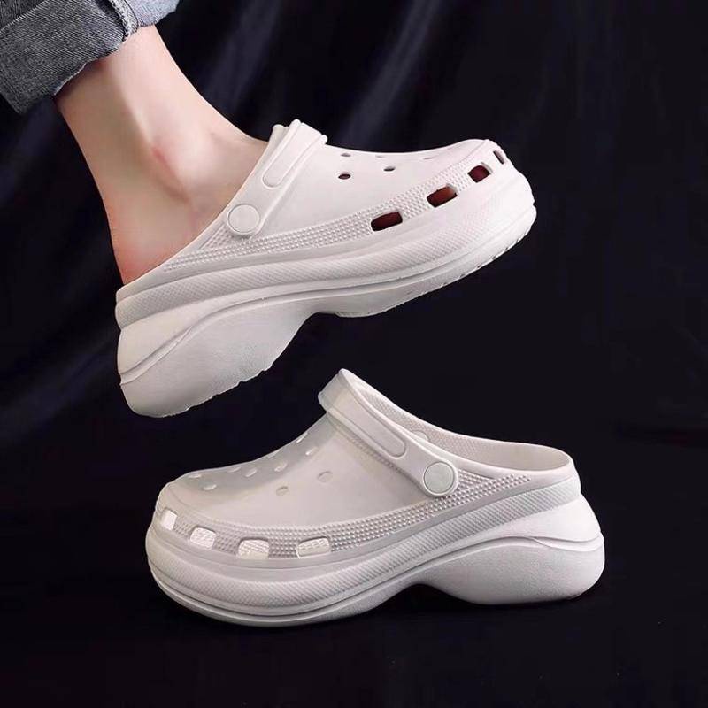 crocs sticker Dép Sandal Nữ Đế Bệt 7CM X 2022 newshoes sticker Accessories Stickers Sandals Shoe Decoration