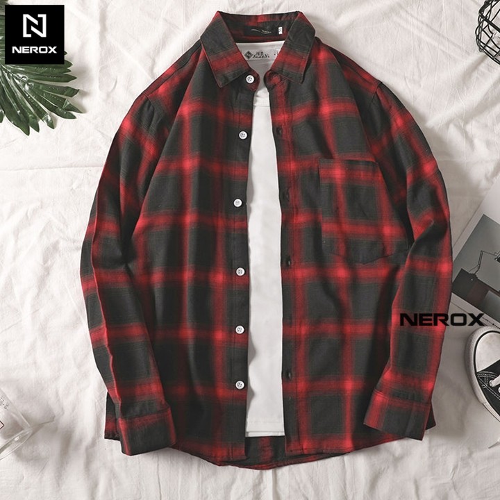 Áo khoác sơ mi caro NEROX phong cách street wear, áo sơ mi unisex – NER - AKC - 319 | BigBuy360 - bigbuy360.vn