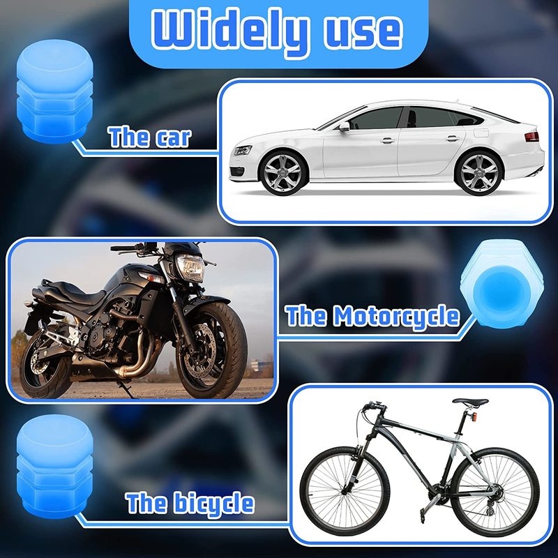 1/4 Nắp Van Bánh Xe Dạ Quang Màu Xanh Dương