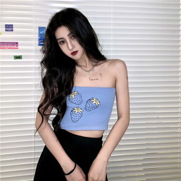 {HCM / CÓ SẴN} ÁO ỐNG CÚP NGỰC QUẢ DÂU THỜI TRANG ULZZANG CHO NỮ SEXY