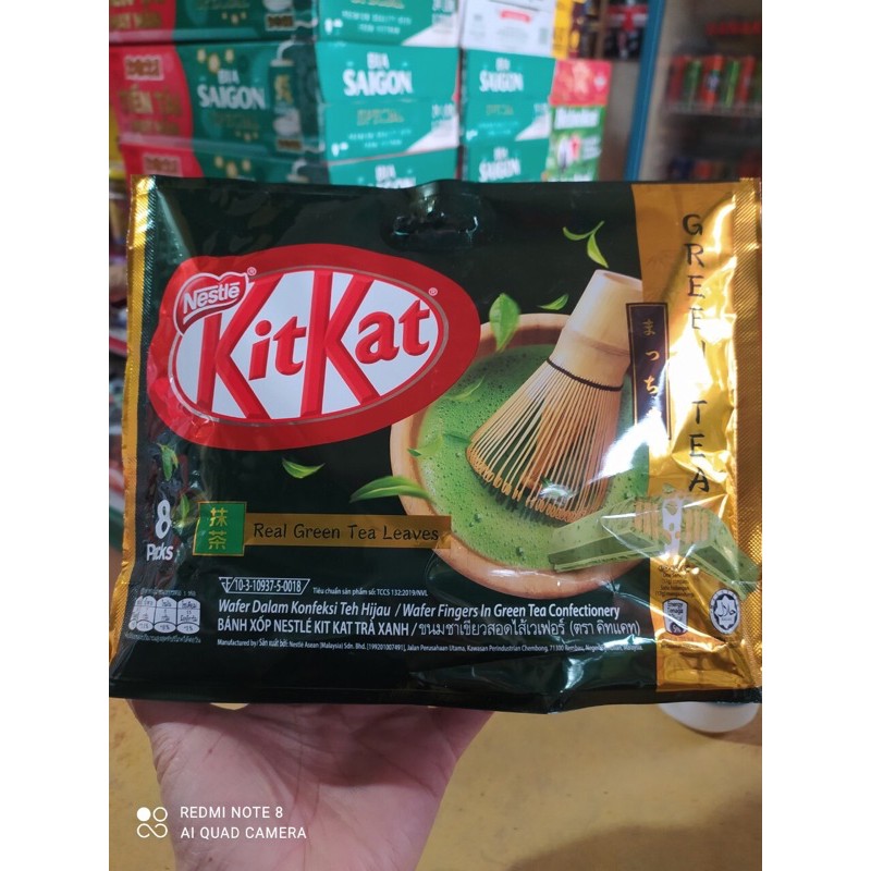túi 8 thanh kitkat trà xanh 17g /1 thanh