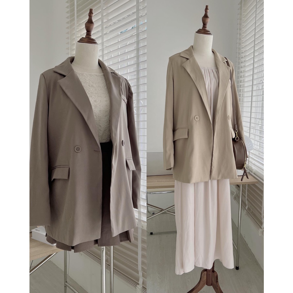 K095 Blazer hè form rộng Audrey (dài tay/ngắn tay)