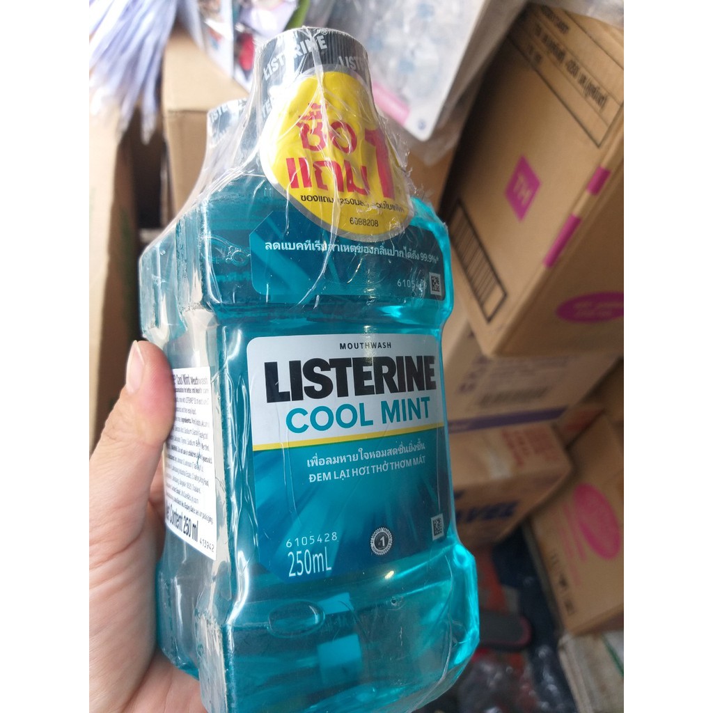 Bộ 2 chai nước súc miệng Listerine 250ML X 250ML Thái lan