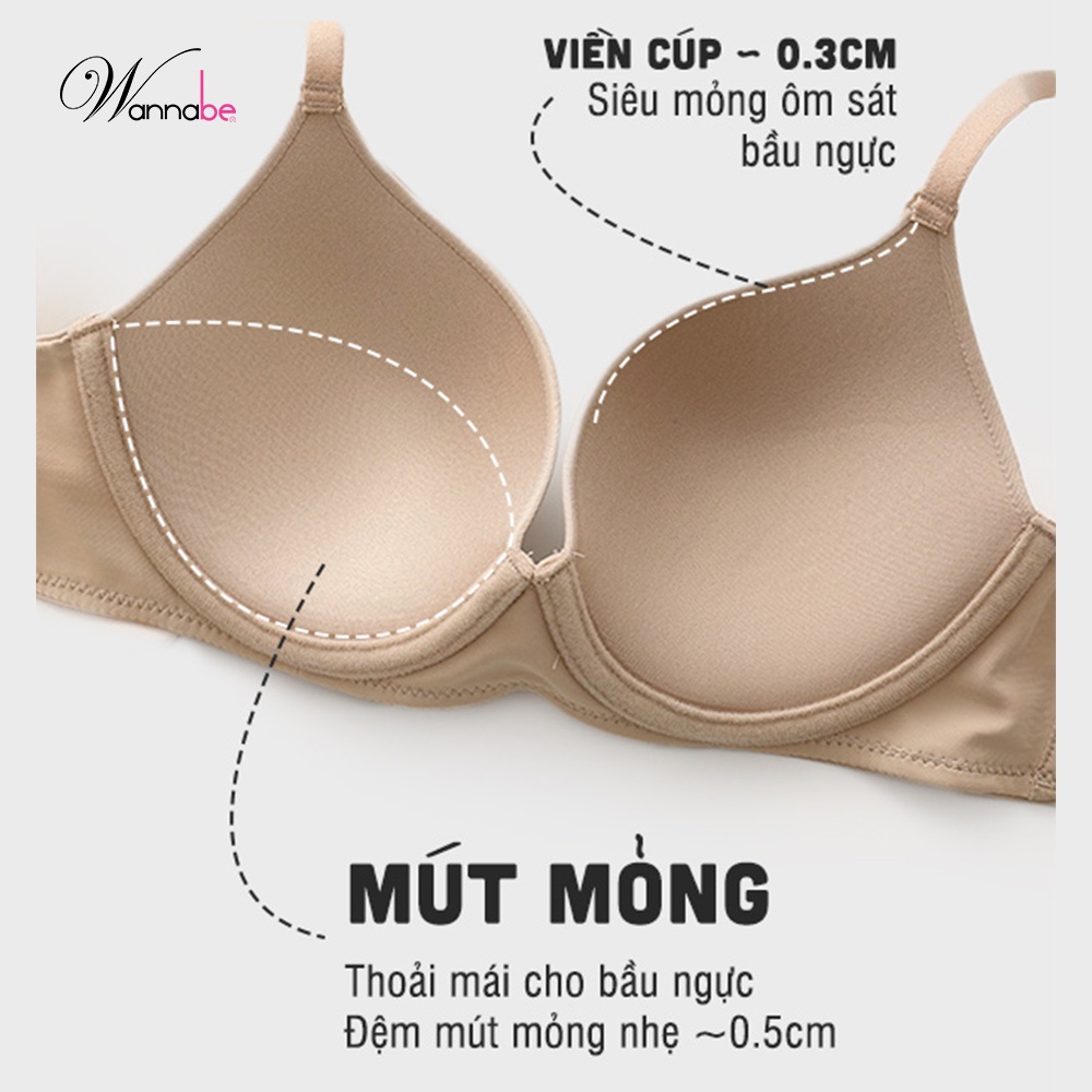 Áo ngực mút mỏng cao cấp Wannabe ANT09 form chuẩn ôm ngực tạo khuôn ngực đầy đặn