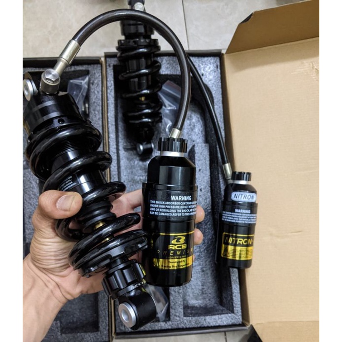 Phuộc NITRON/RCB bình dầu lớn full đen ty vàng 205mm 210mm gắn Ex nhỏ Exciter 135 150 155