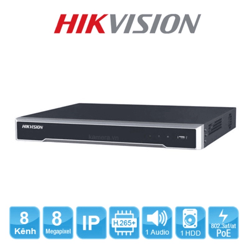 Đầu ghi hình IP 8 kênh POE HIKVISION 7608NIK1/8P(B) (chính hãng Hikvision Việt Nam)