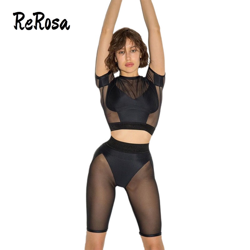 Quần Short Thể Thao Lưng Cao Phối Lưới Phong Cách Quyến Rũ Dành Cho Nữ