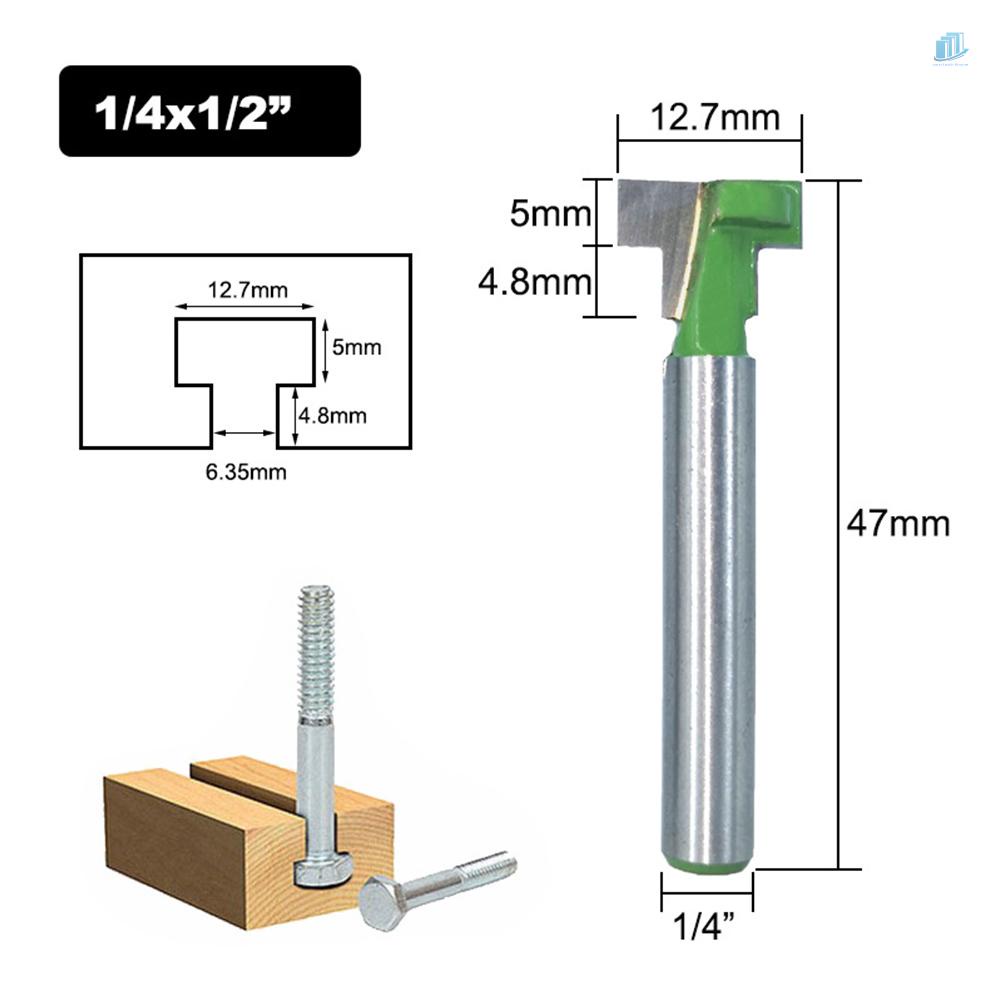 Bộ Mũi Phay Router 6.35mm (1 / 4 Inch) Shank 5 / 16 3 / 8 &amp; 1 / 2 Inch Đầu Lục Giác