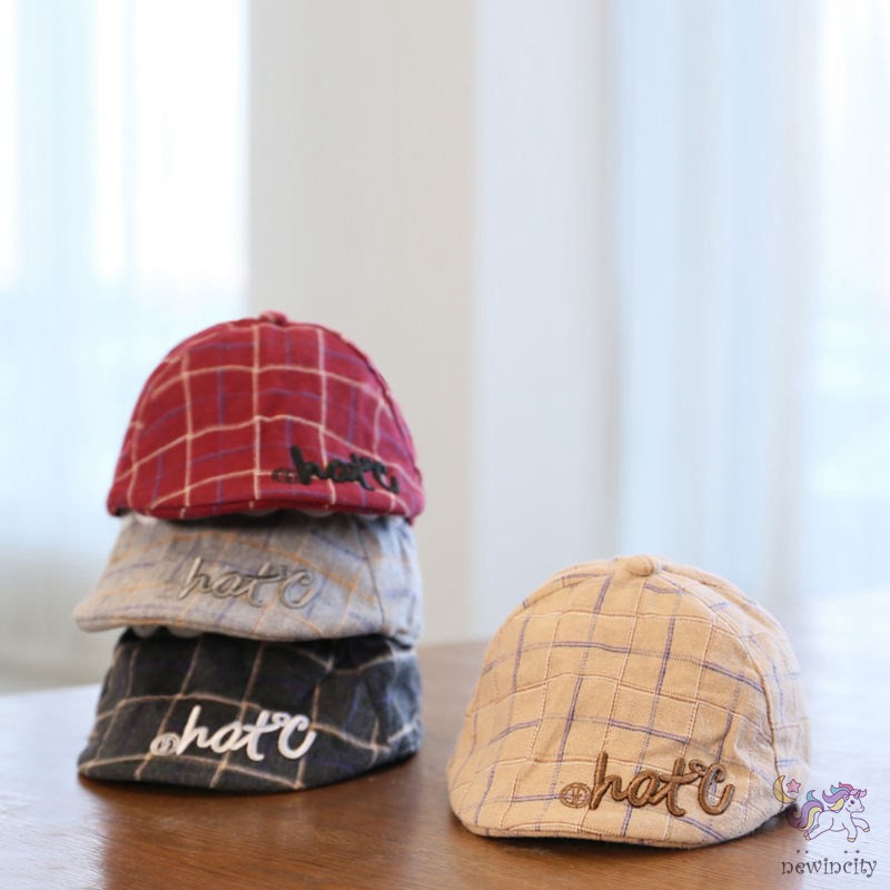 Nón Bê Rê Họa Tiết Ca Rô Dễ Thương Xinh Xắn Dành Cho Bé