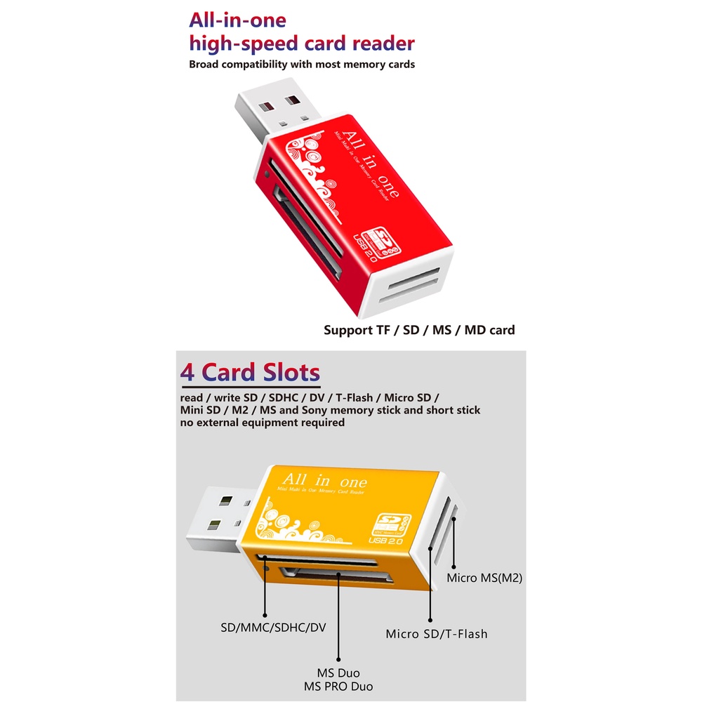 Đầu Đọc Thẻ Nhớ OTG SD USB C 2 Trong 1 USB TF / Mirco SD Thông Minh