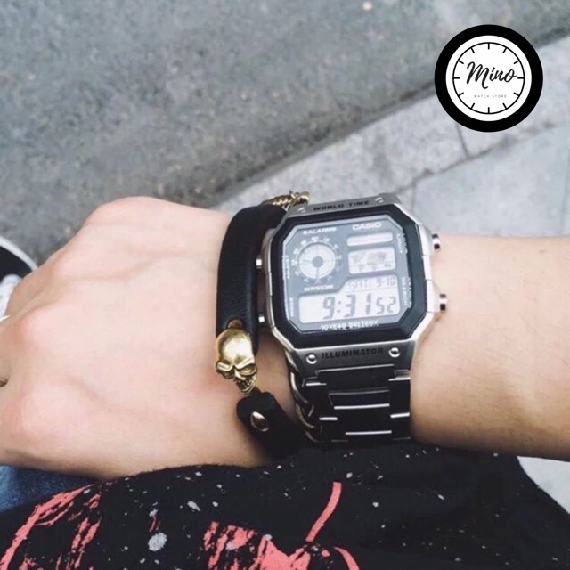 ĐỒNG HỒ NAM CASIO WORLD TIME AE1200WHD