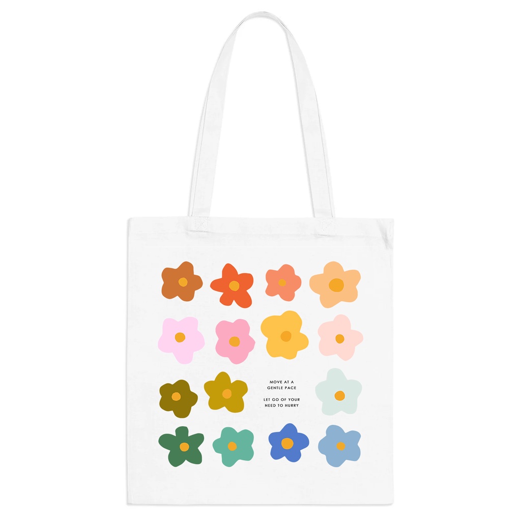 Túi vải Canvas Tote.Liebe In hình Gentle Flowers