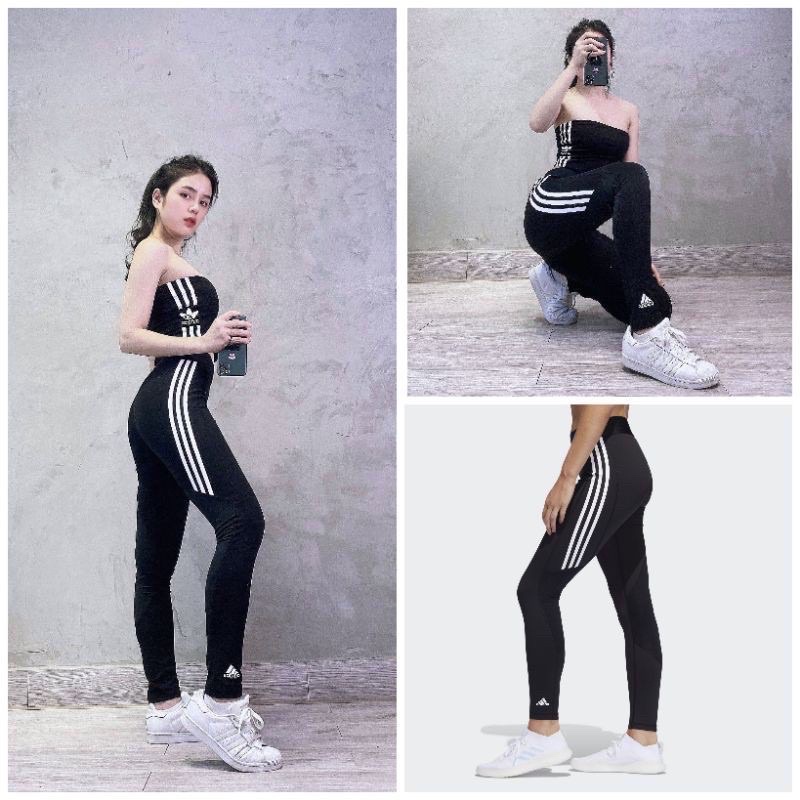 (ảnh thật hàng 1:1) Quần legging m/ lb d.as phối sọc tinh tế hàng chuẩn 1:1