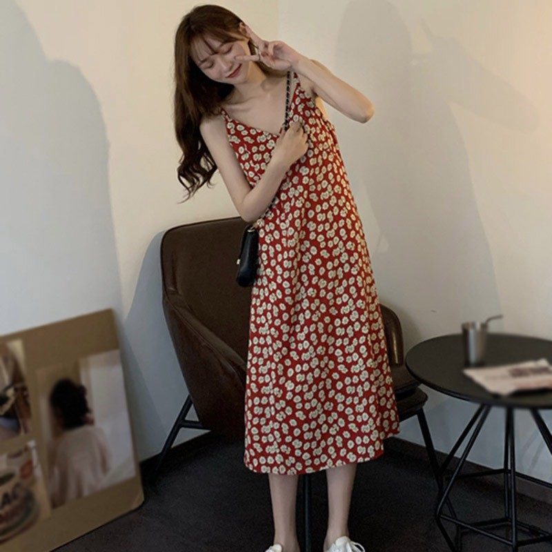 Đầm Midi Hở Lưng In Hoa Gợi Cảm Dành Cho Nữ