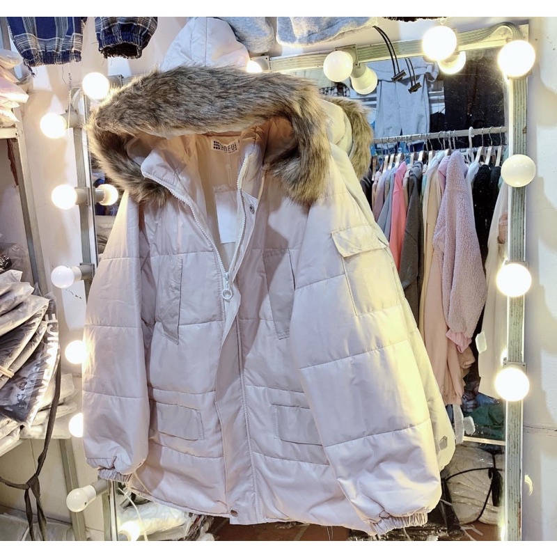 Áo Phao Béo Xinh thu Đông Bao Ấm Dáng rộng Siêu Xinh