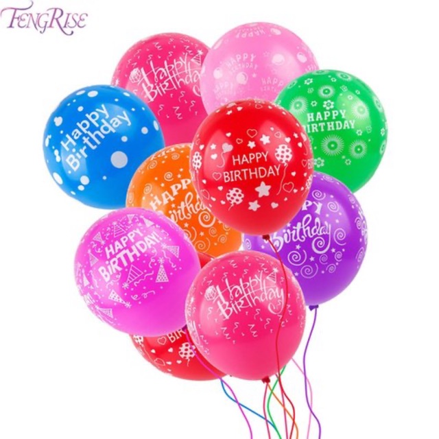 BÓNG TRÒN IN CHỮ HAPPY BIRTHDAY ĐA MÀU