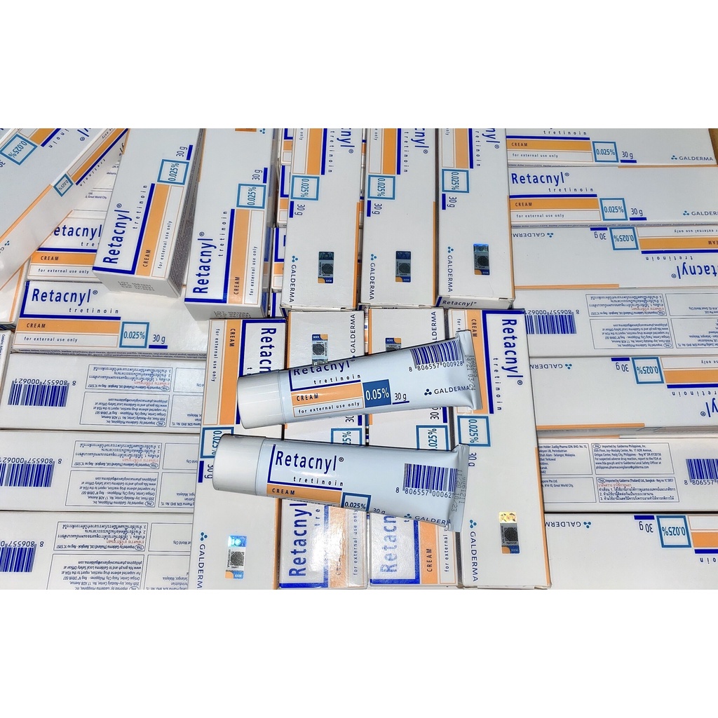 Tretinoin Retacnyl Cream Mờ Thâm Mụn, Mụn , Trẻ Hóa Da Nồng Độ 0,025% , 0,05% Cream 30g