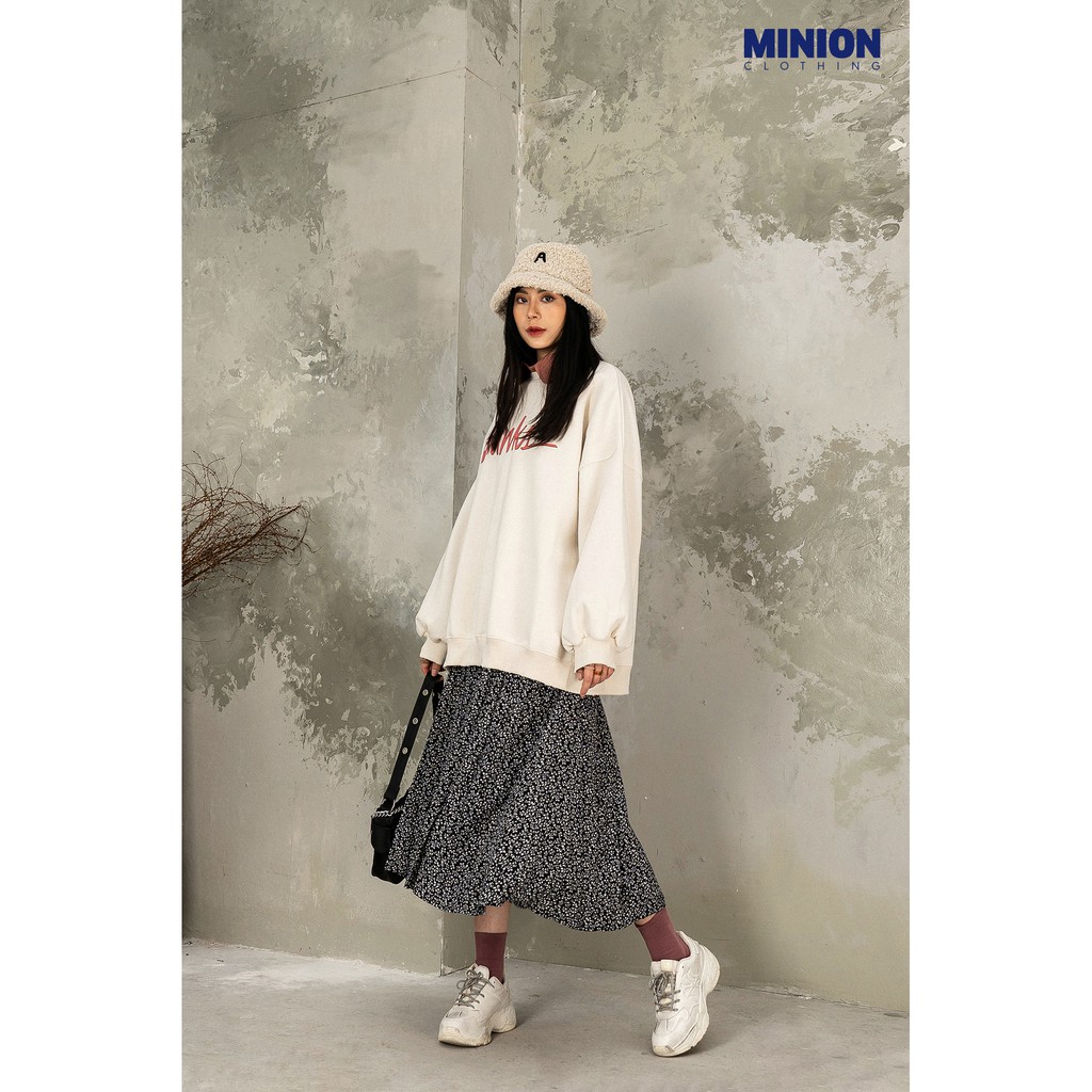 Chân váy hoa nhí Minion Clothing dáng xoè, cạp lưng thun, phong cách Ulzzang Streetwear V2804